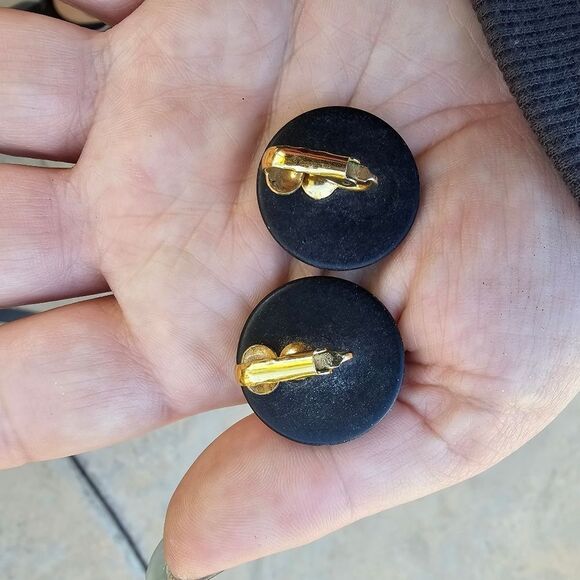 Vintage Mod Elegant Rhinestone Clip on Avon Earrings - Picture 2 of 2